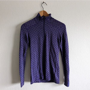 Smartwool Women's Merino Quarter Zip Pullover in Geometric Purple | S